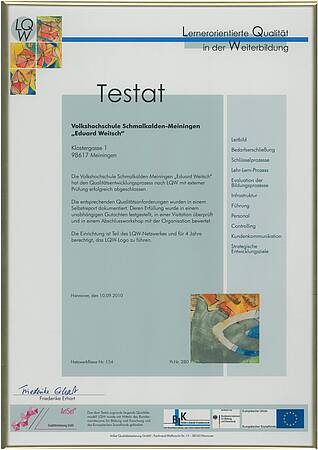 Testasurkunde der vhs
